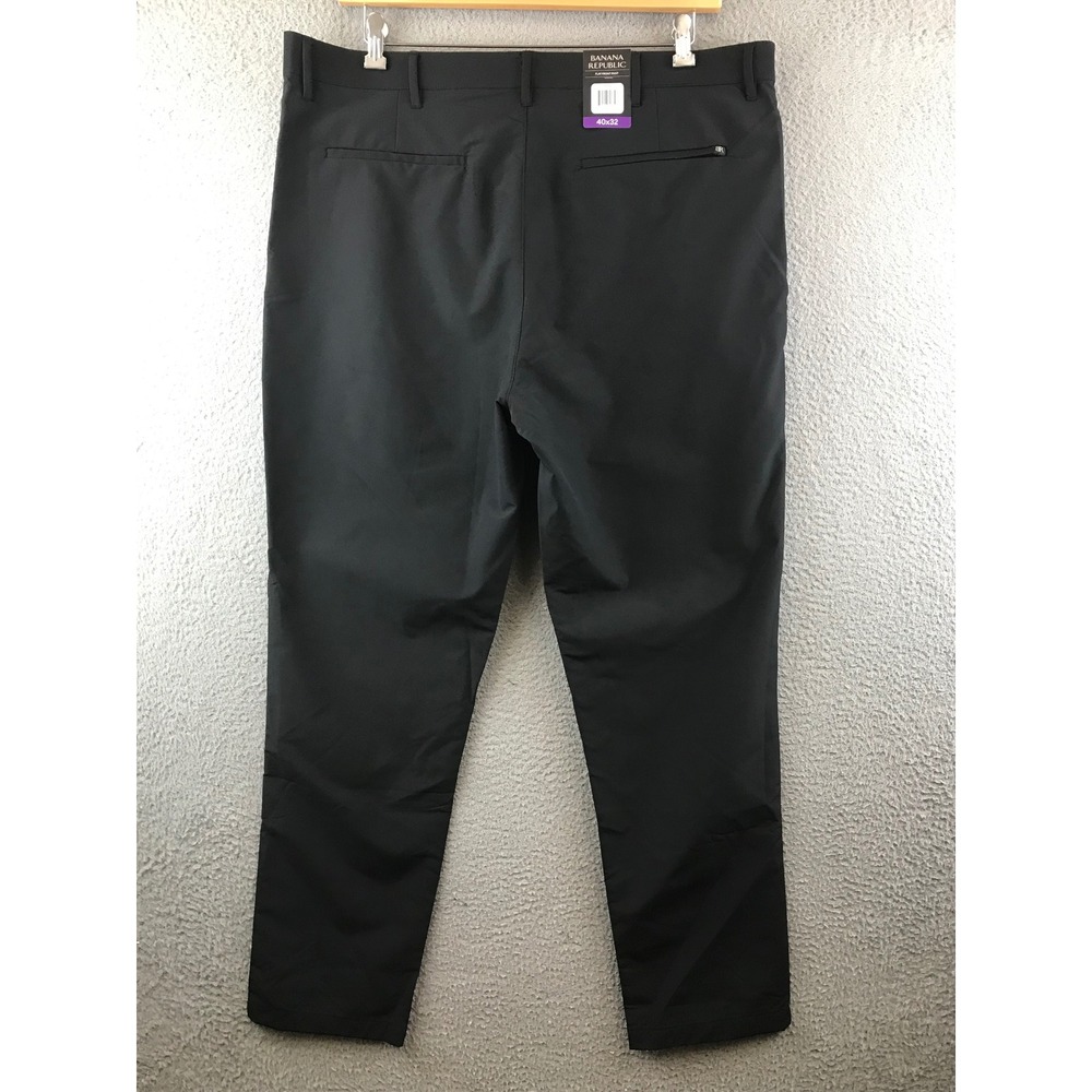 New‎ Banana Republic Flat Front Men's Pants 40x32 Black Dress Casual Trousers